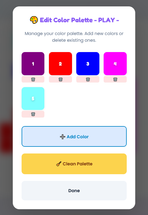 Editar paleta de color