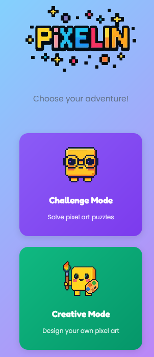 Al iniciar el juego debes elegir entre modo Reto o Creativo.