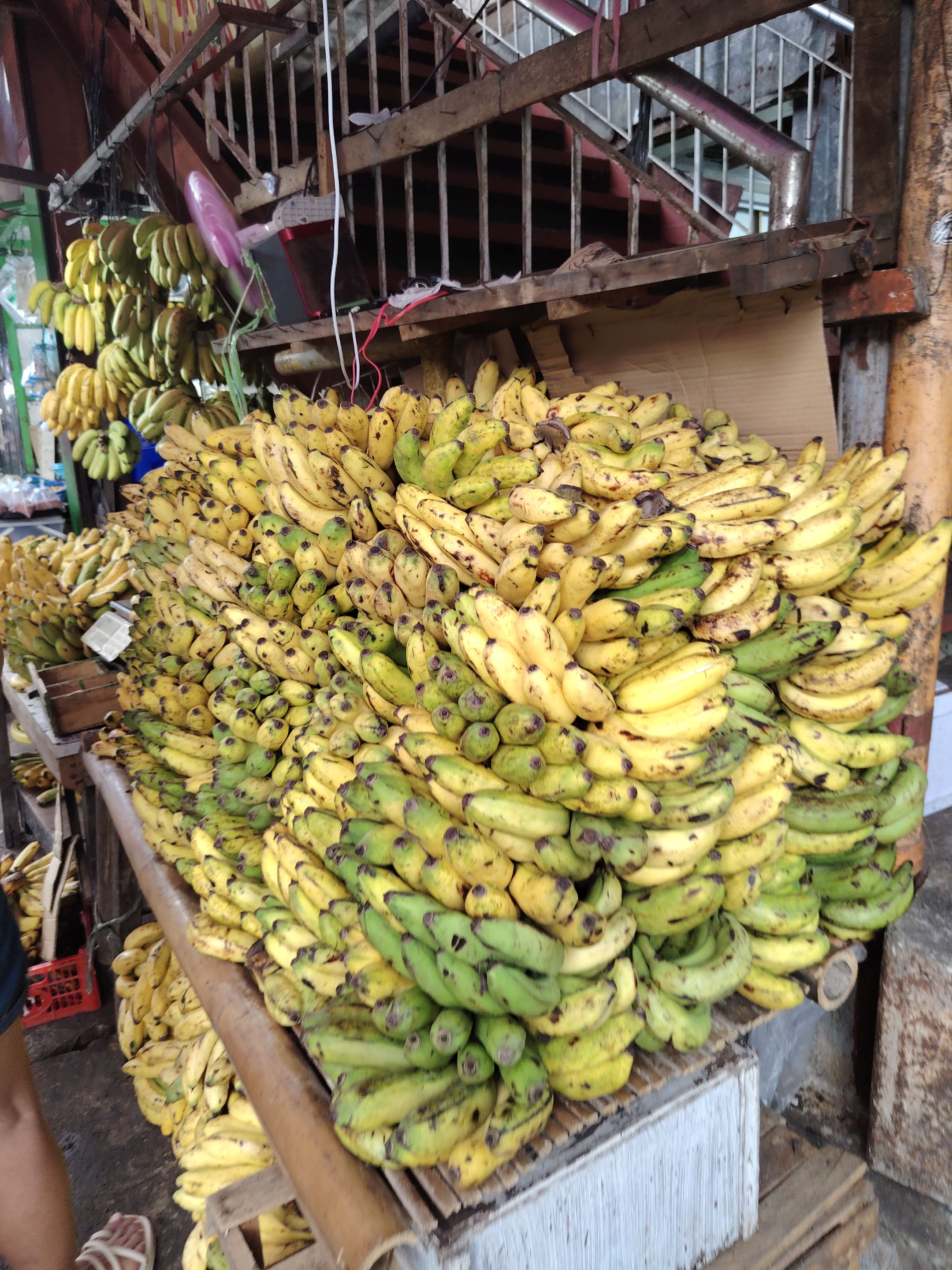 Banana piles at the stall