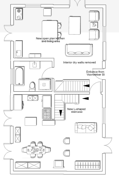 Ground floor - 2 living spaces