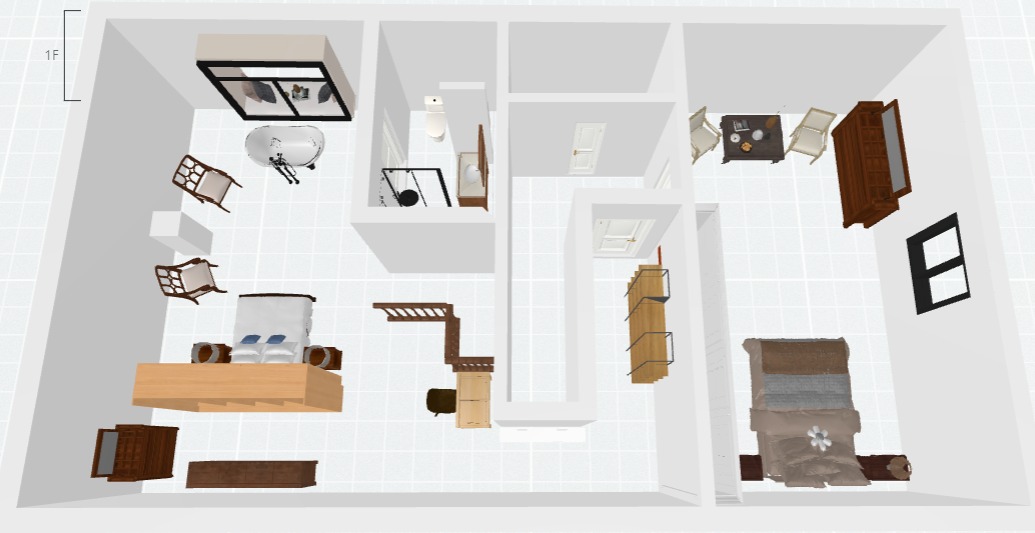 Upstairs - 3D render