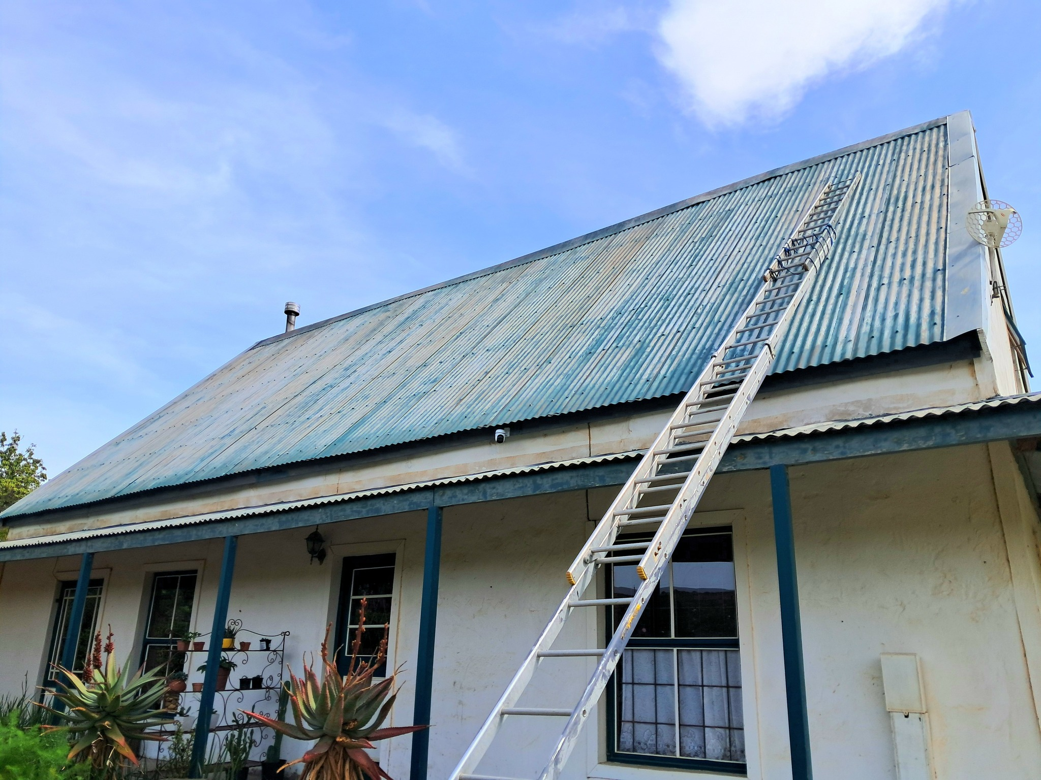 The "clean" roof showing its original Victorian green