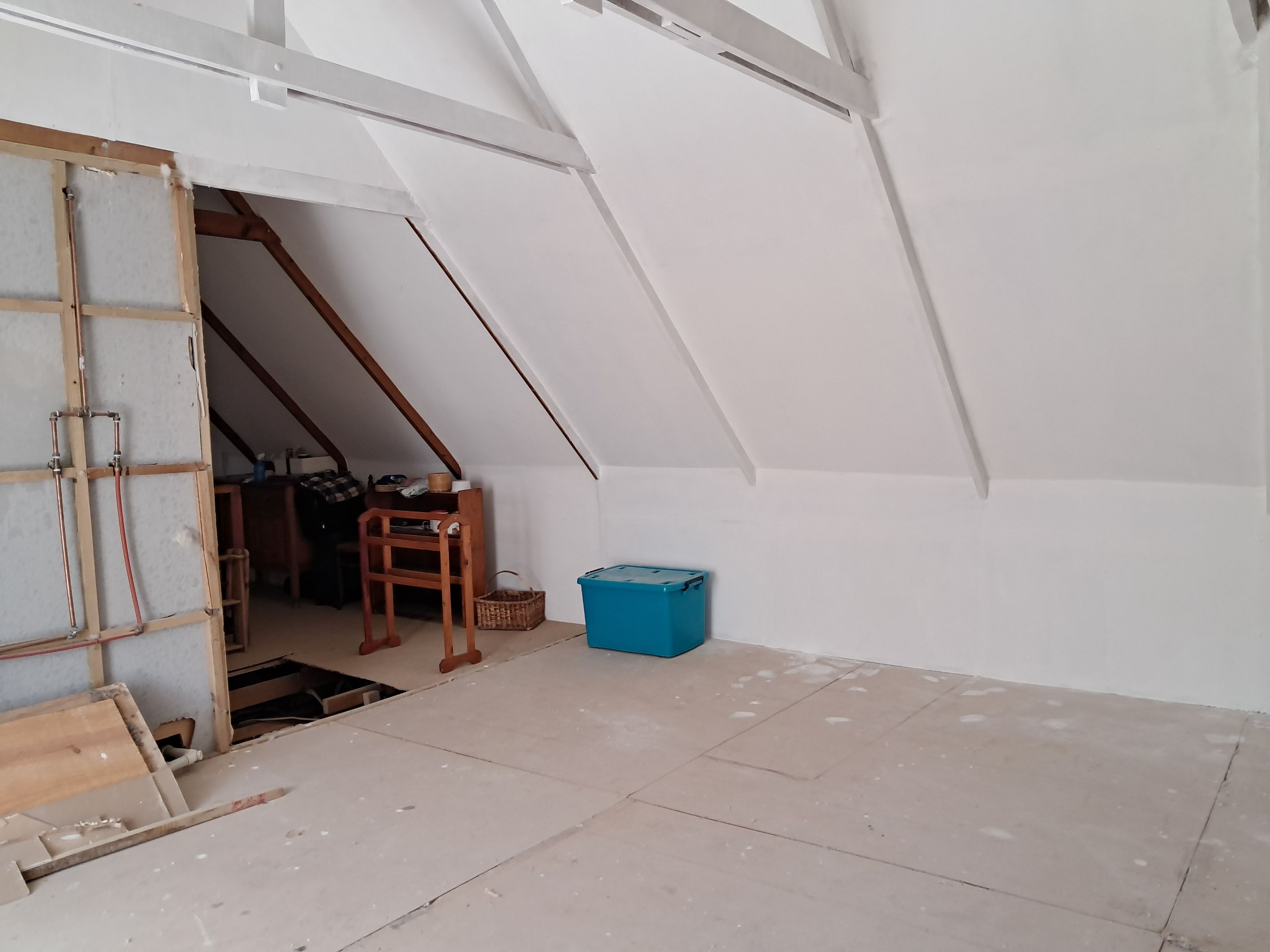 View across the room to the stairs