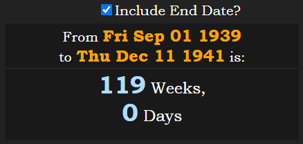From start of World War II to Germany declaring war on USA are 119w.PNG
