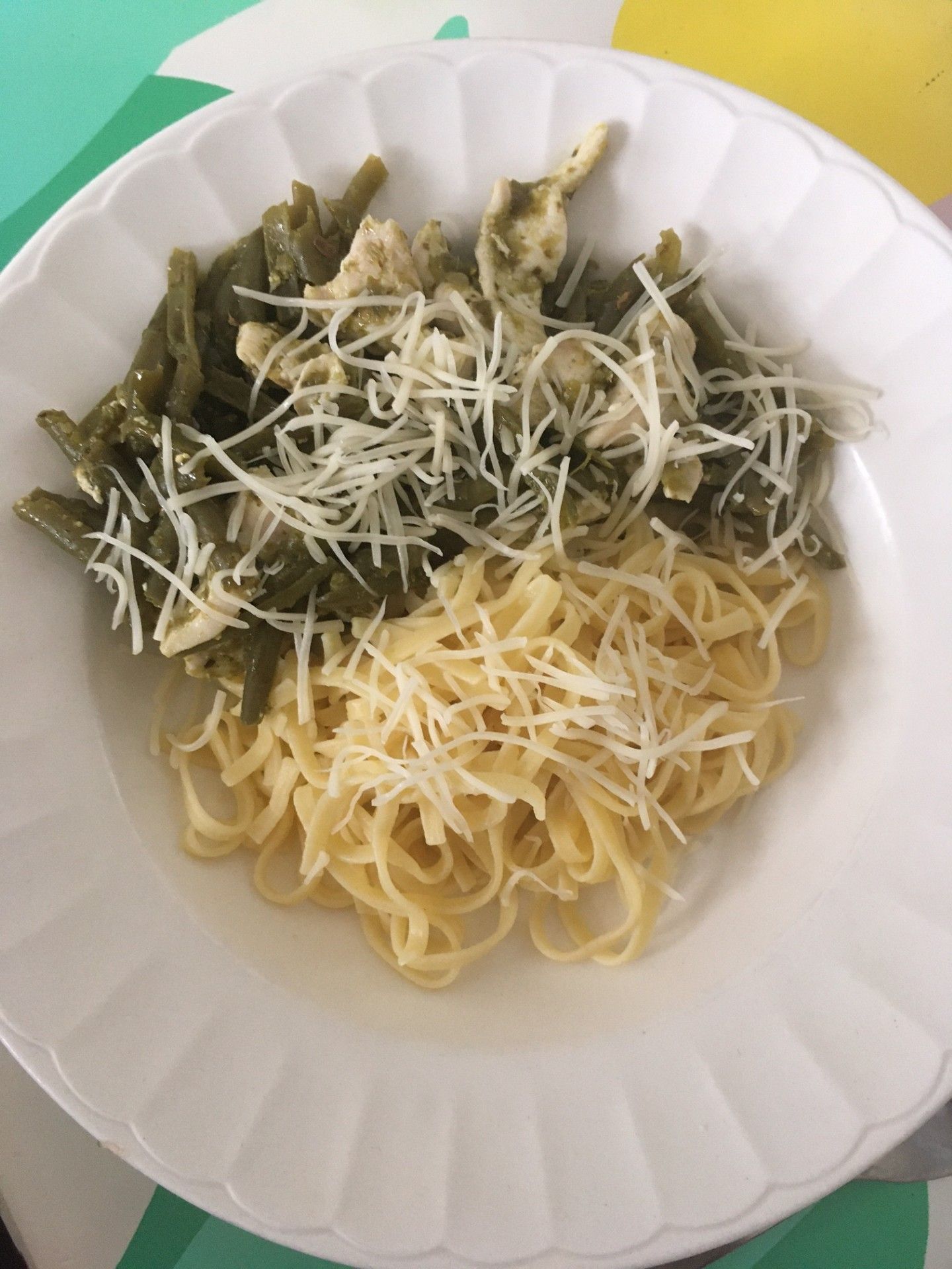 4sept25 fettuccine fin poulet princesses pesto fromage rape.jpg