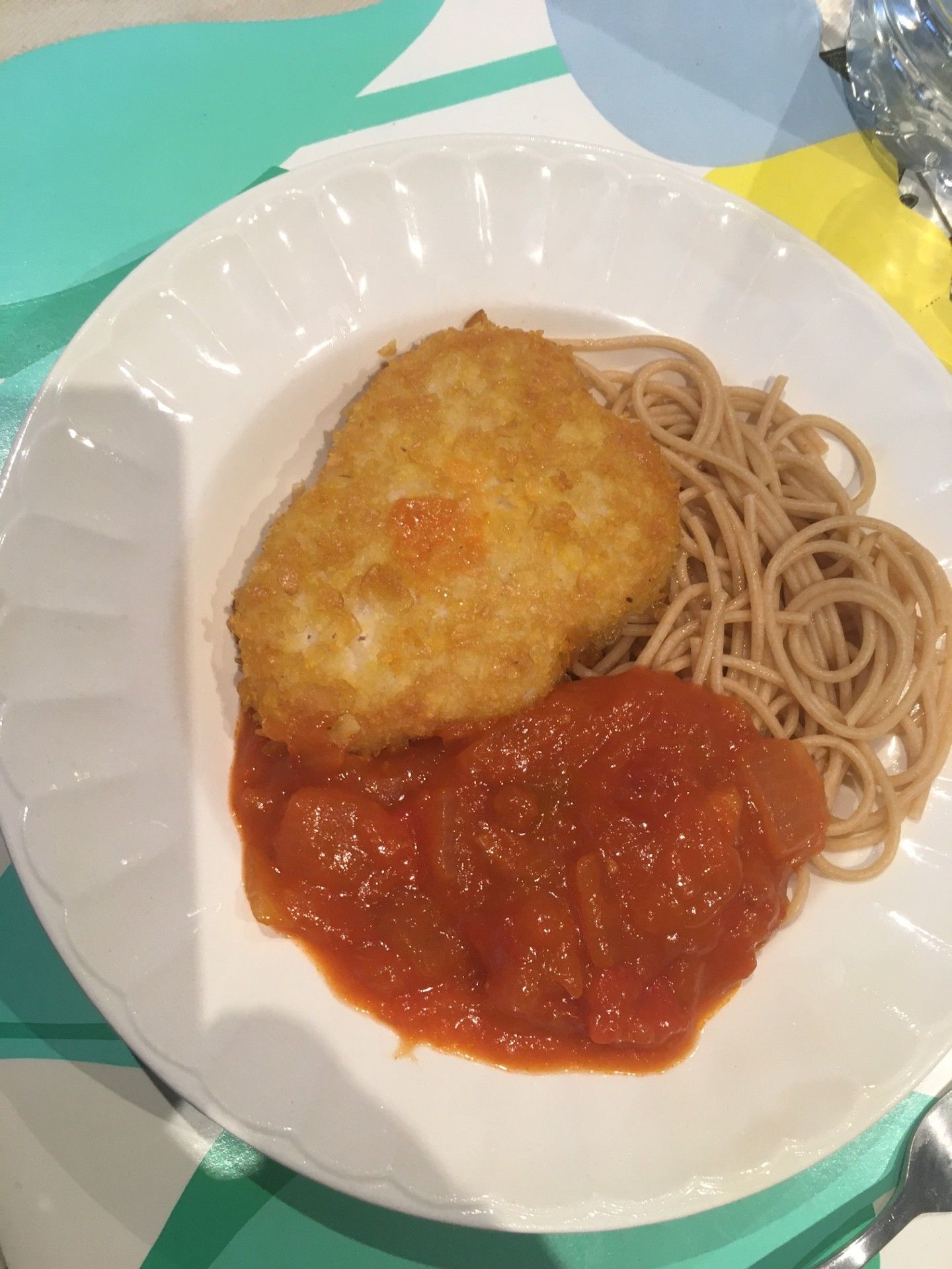 20sept25 poulet pane piperade spaghetti.jpg