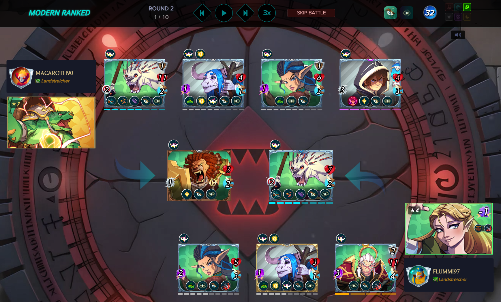 Click on the picture to replay the battle