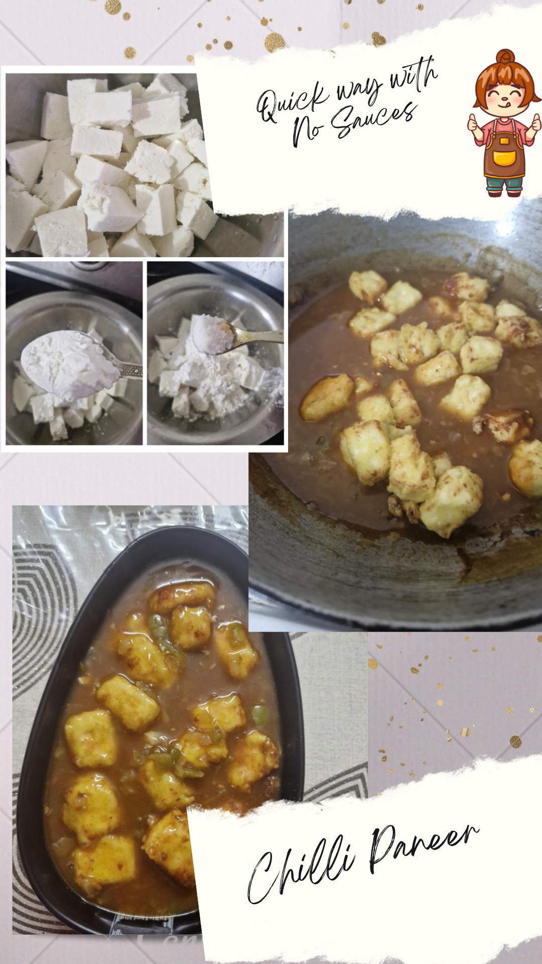 Chilli Paneer Recipe- Quick Way with no sauces.