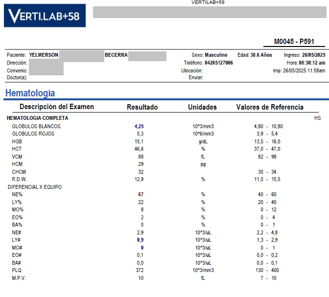 26-05-2025 Hematología completa