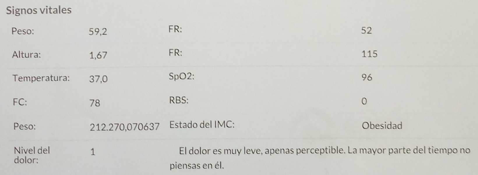 Medidas, Peso, Tensión