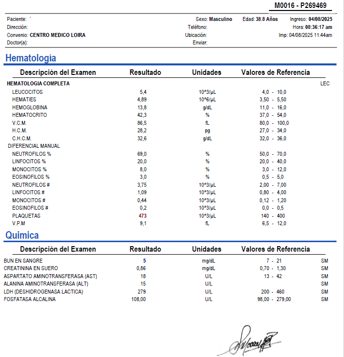 Hematología 04-08-2025