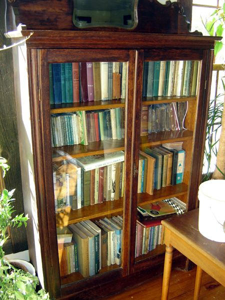 Old books bookcase cleaned up crop Oct 2025.jpg