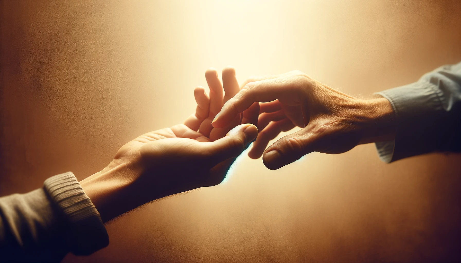 DALL·E 2024-03-07 11.24.18 - A gentle, reassuring hand reaching out to another in a moment of comfort, symbolizing support and kindness, set against a soft, warm background. The i.png