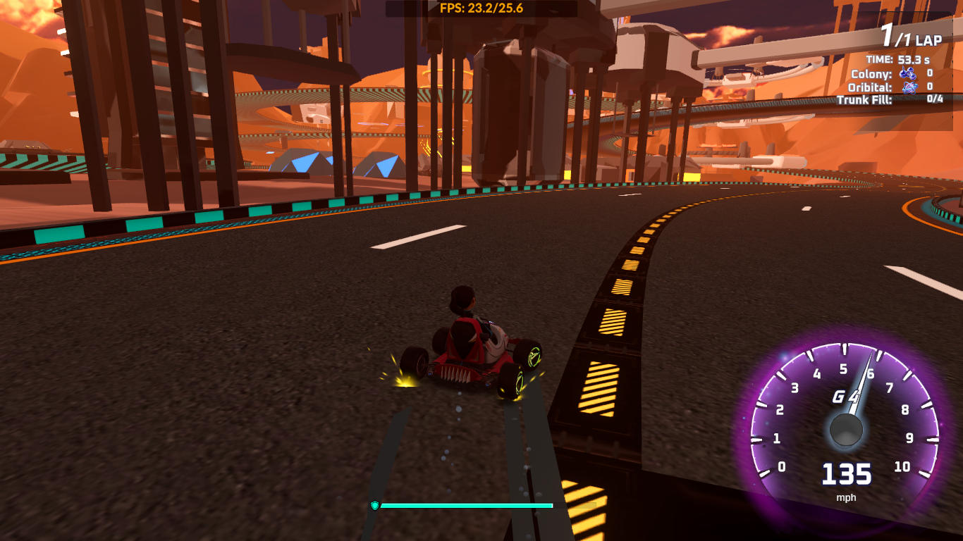 Some Drifts in The Track of Moon Karts