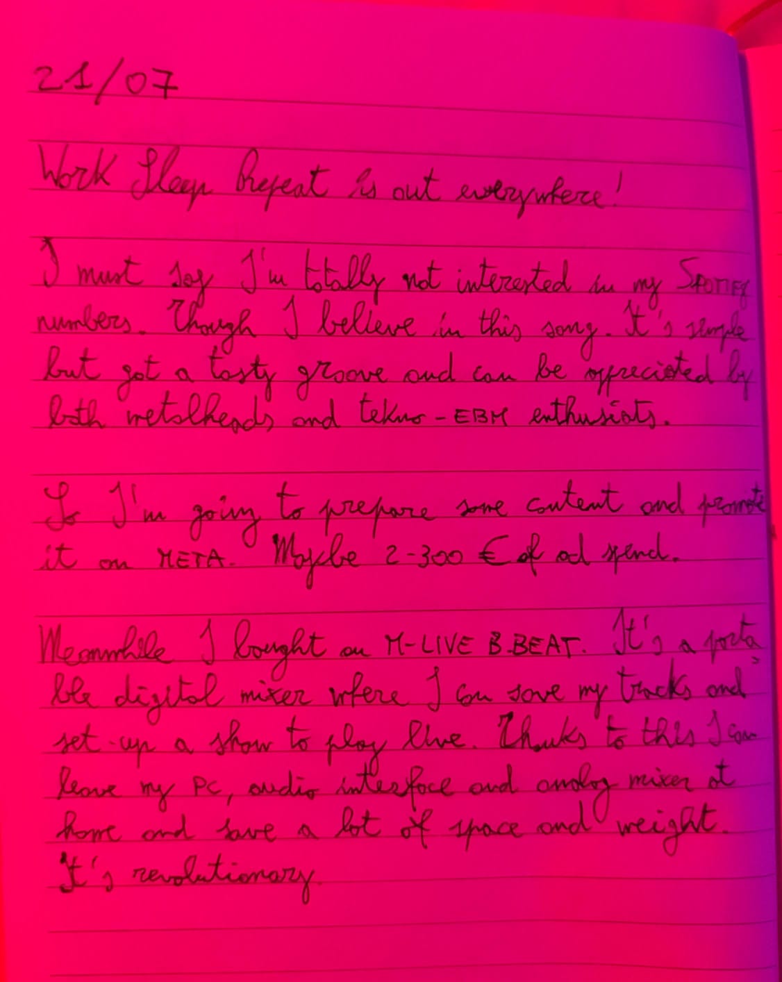 Harbiter diary - 21/07/2025 - New song out and gear upgrade
