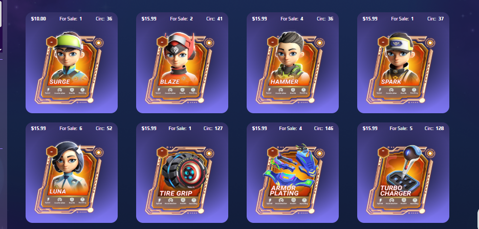 Top of Leaderboard with Legendary Cards in Moon Karts