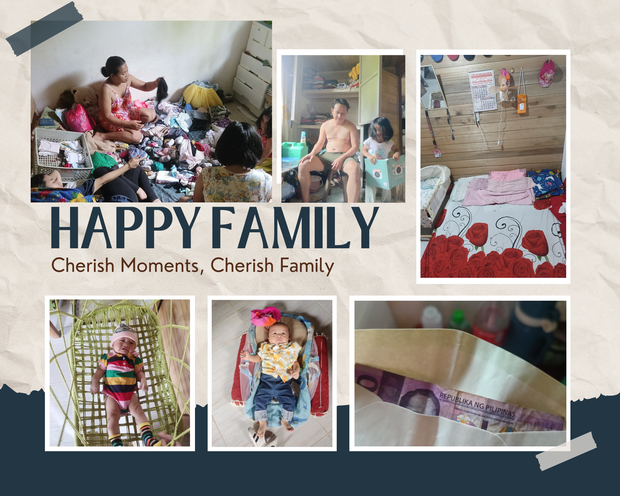 Dark Blue and Beige Happy Family Photo Collage.png