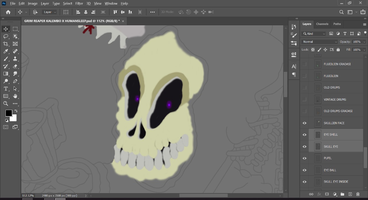 GRIMREAPER KALEMBO X HUMANSLEEP - coloring skullien face.jpg