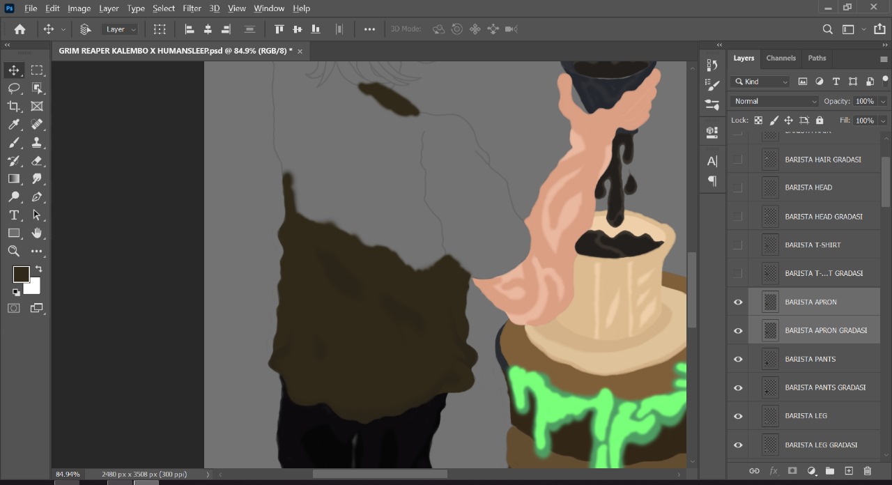 GRIMREAPER KALEMBO X HUMANSLEEP - gradation barista apron.jpg
