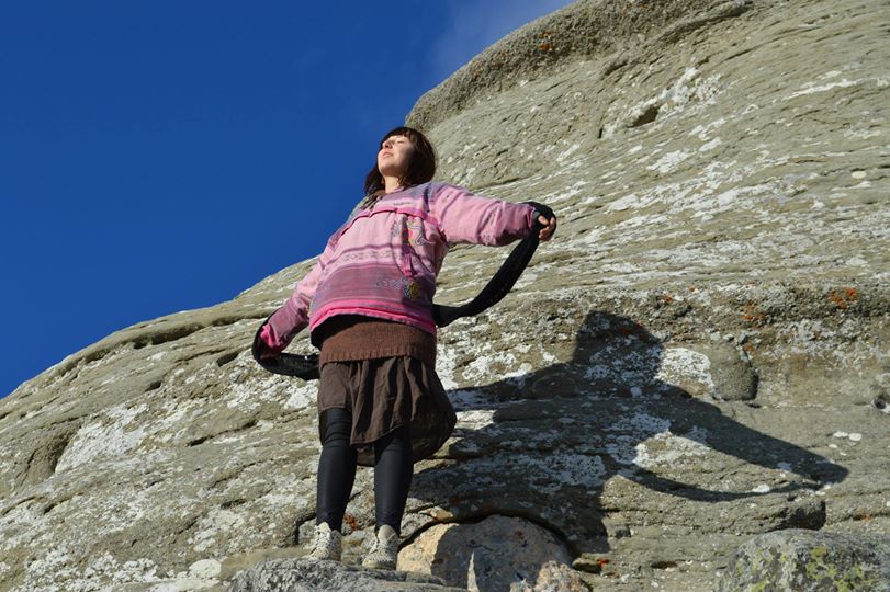 "Weird sense of Fashion" Sungazing self portrait at the Sphinx, Bucegi Mountains, Once Upon A Time in Romania 