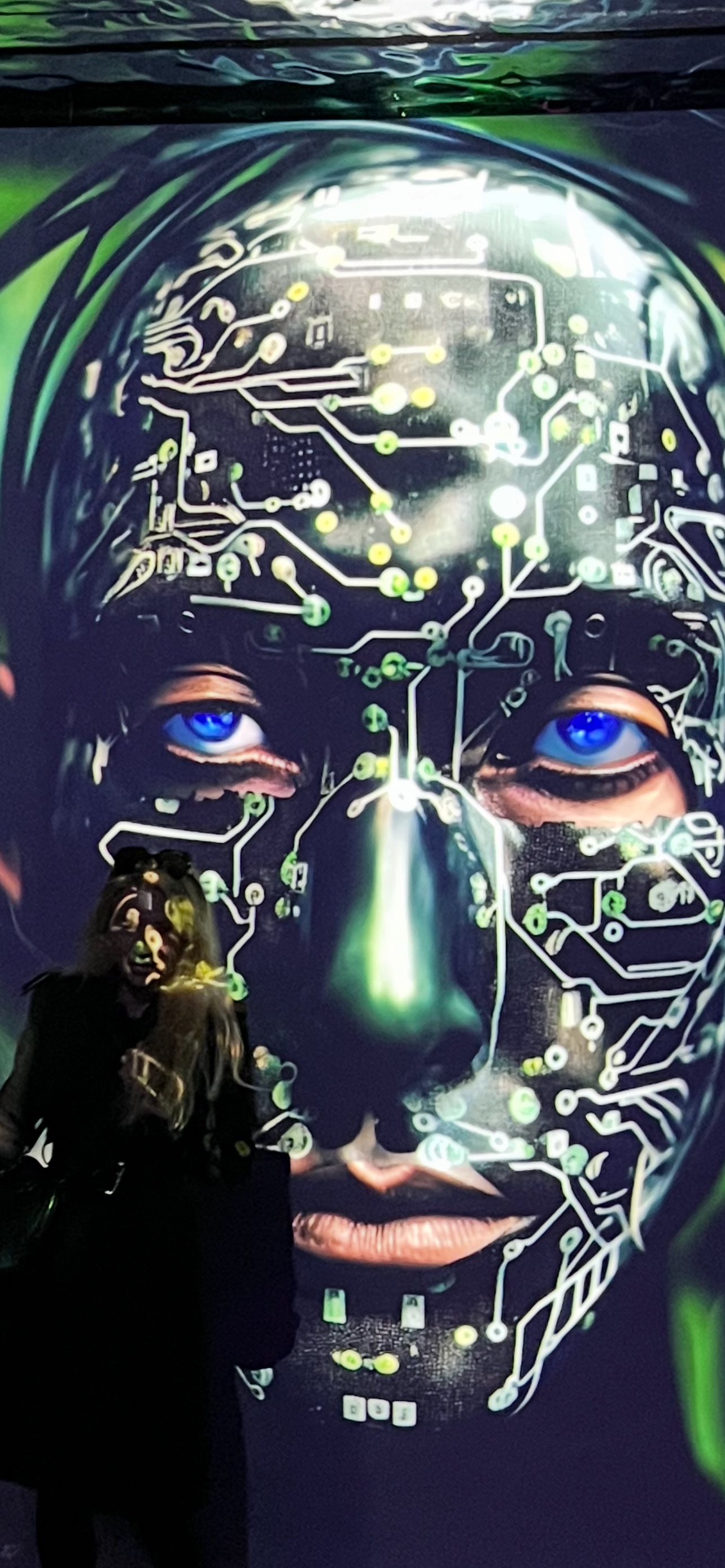 My subject face is getting transformed by the AI projections.