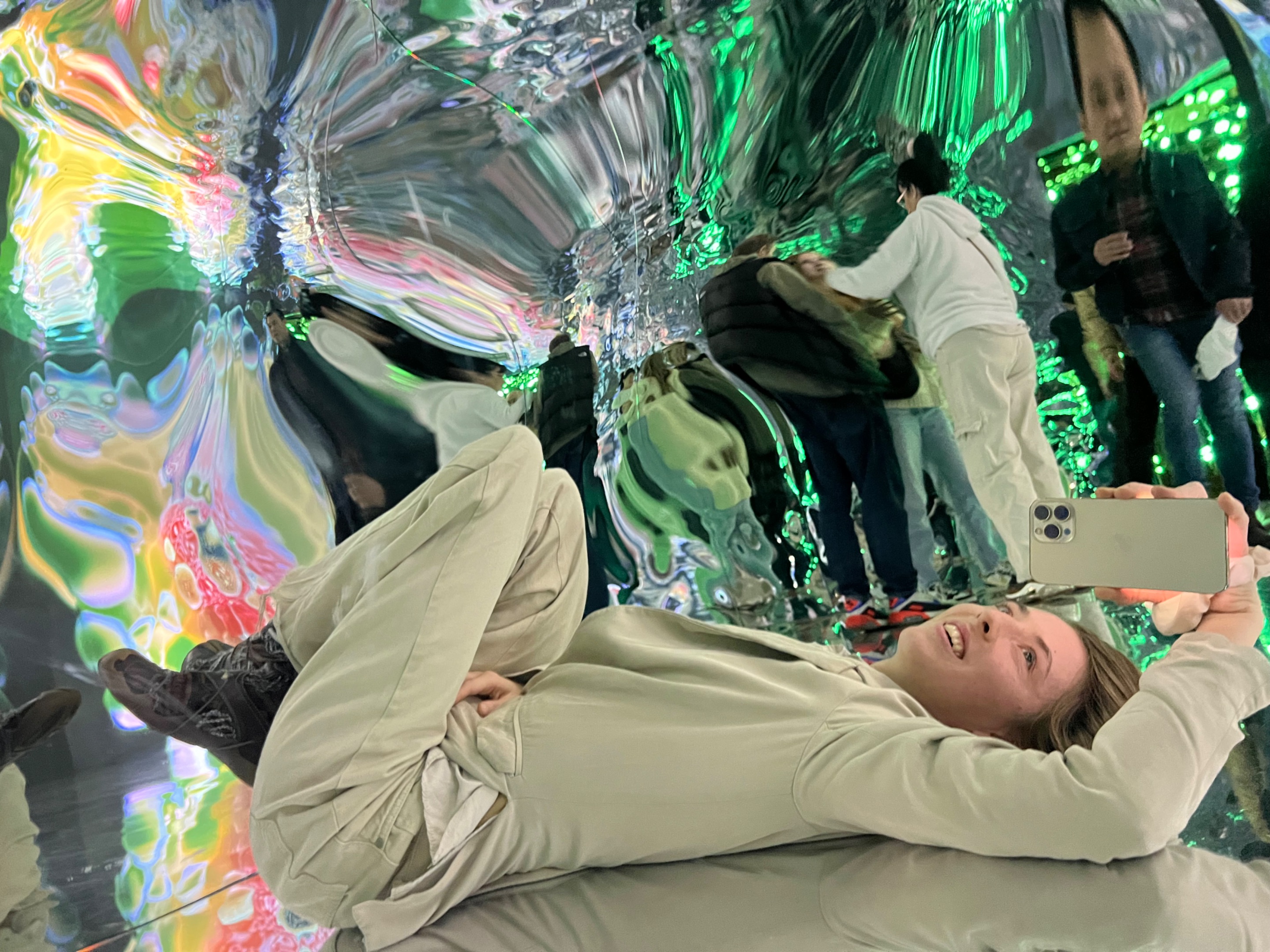 Cheeky self portrait in a distorted universe.