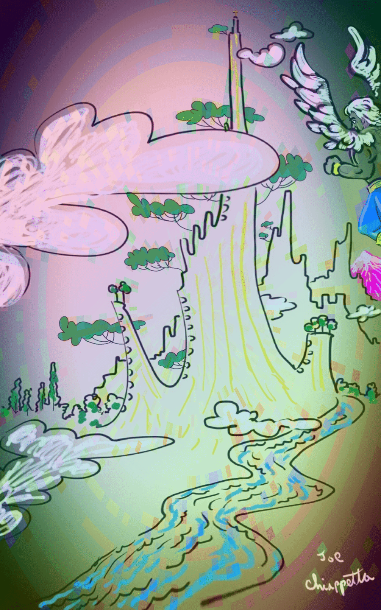 Approaching the Heavenly City is rare digital art by Joe Chiappetta