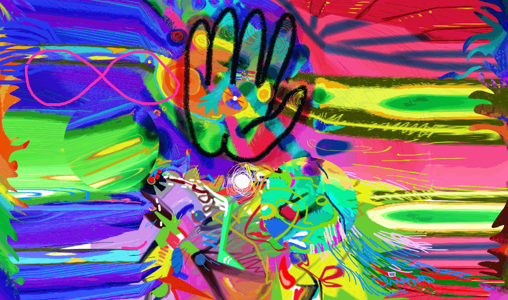 Hand of God is rare digital art by Joe Chiappetta, available in select ArtVndngMchn Series 3 NFT packs.
