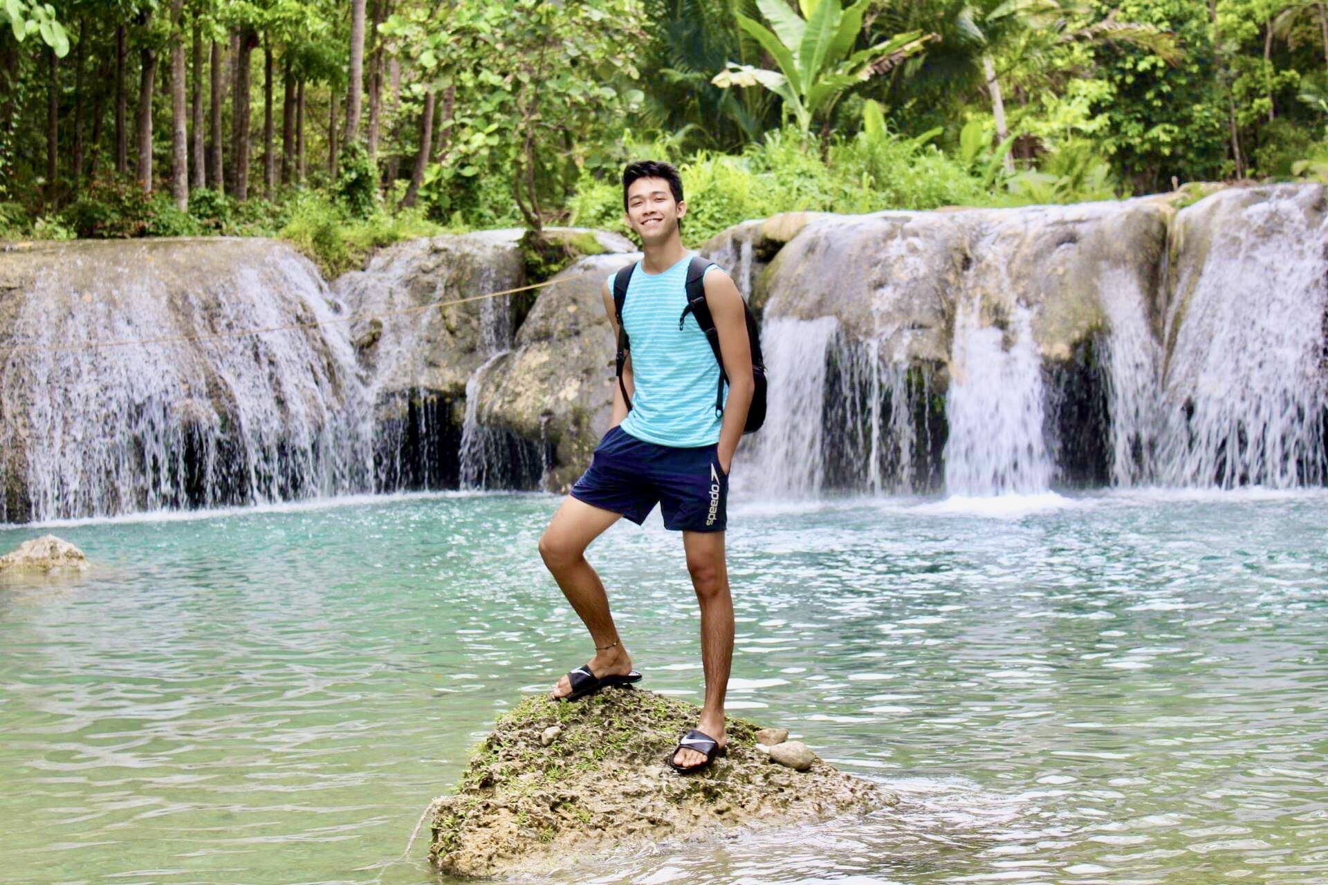 I just had to take a solo shot of myself with the falls behind. Subsequently, I took off my bag and went for a dip
