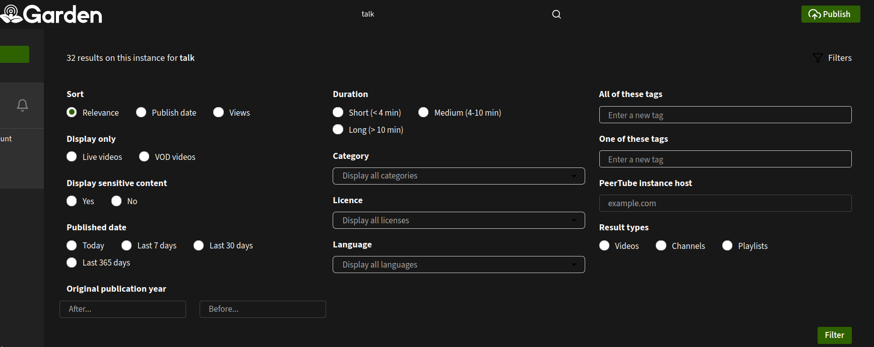 Advanced searches on https://Cast.Garden