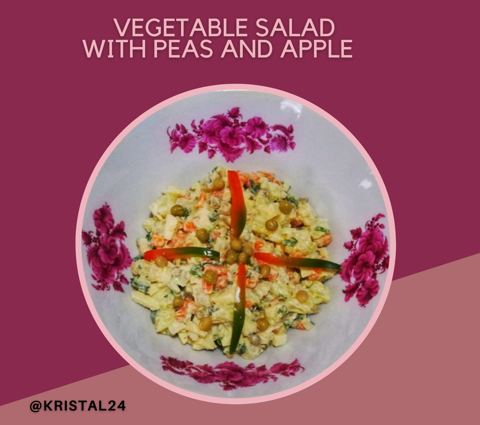 (ENG-ESP) RECIPE: Delicious vegetable salad with peas and apple