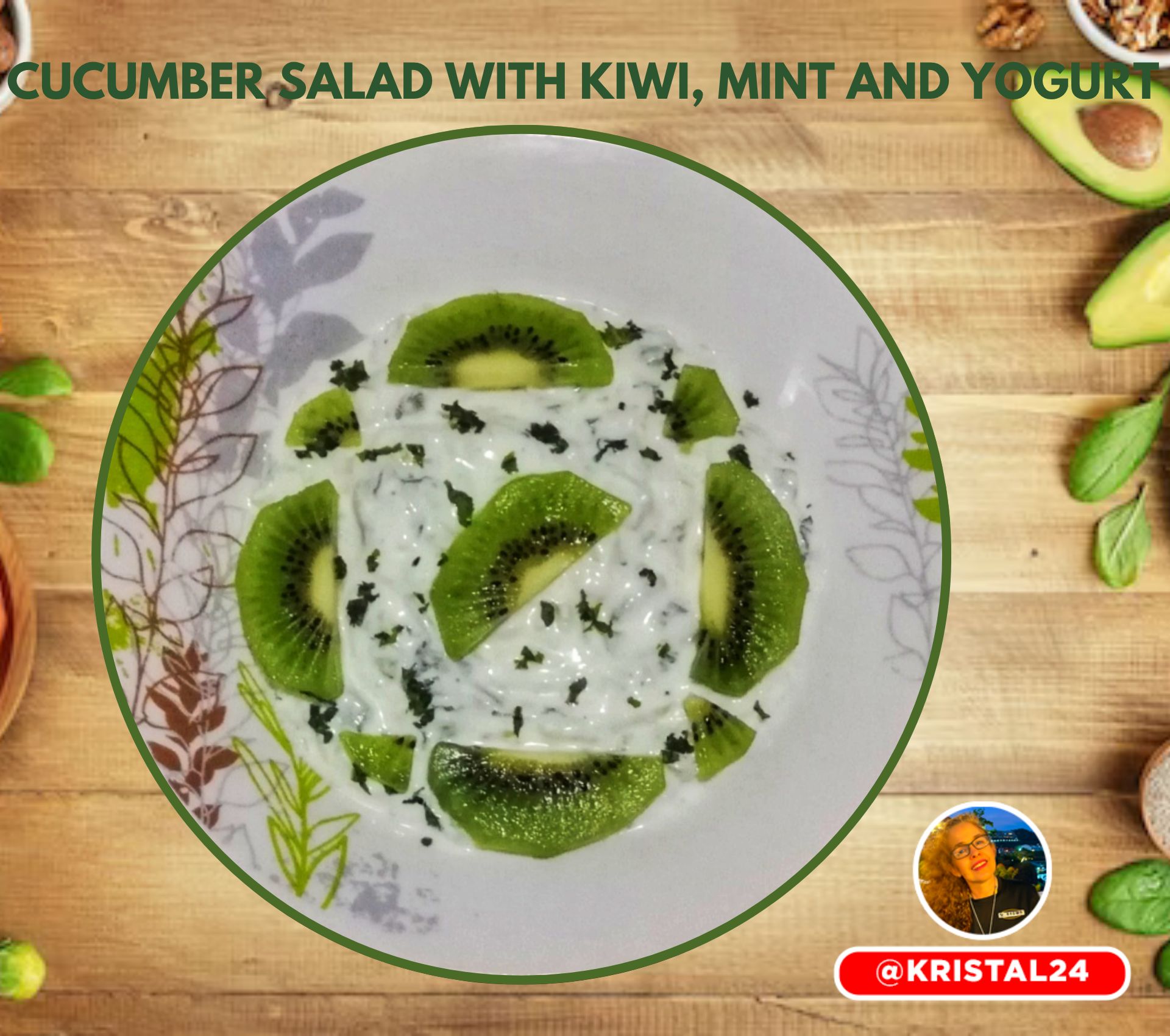 (ENG-ESP) RECIPE: Exquisite cucumber salad with kiwi, mint and yogurt