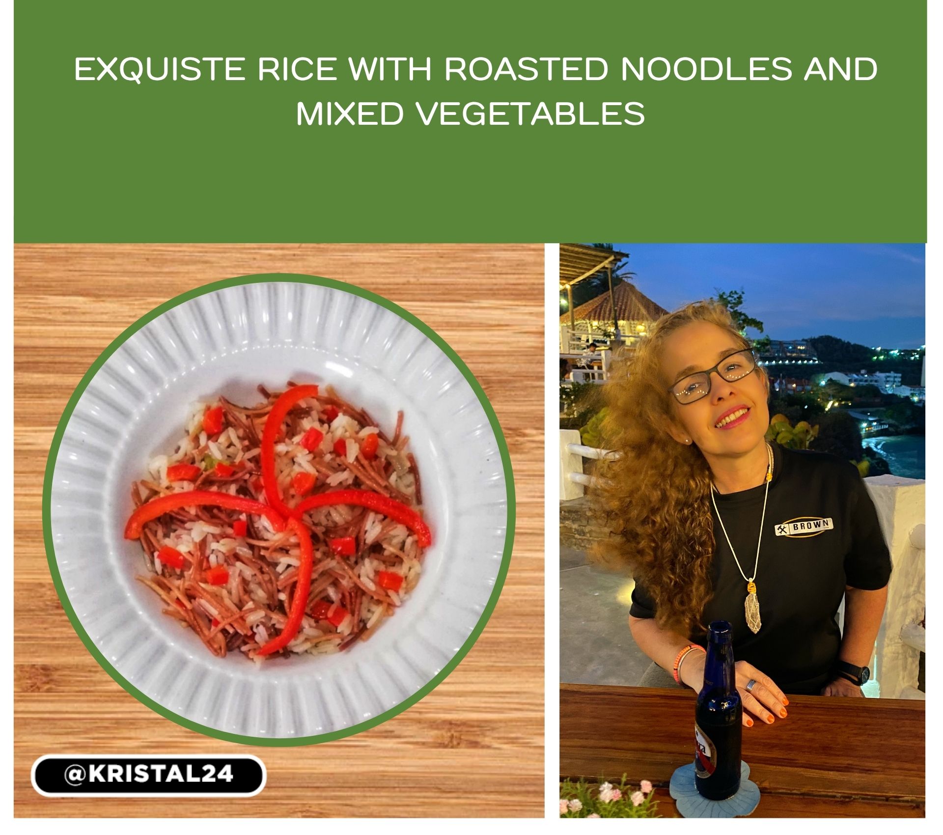 (ENG-ESP) Exquisite rice with roasted noodles and mixed vegetables
