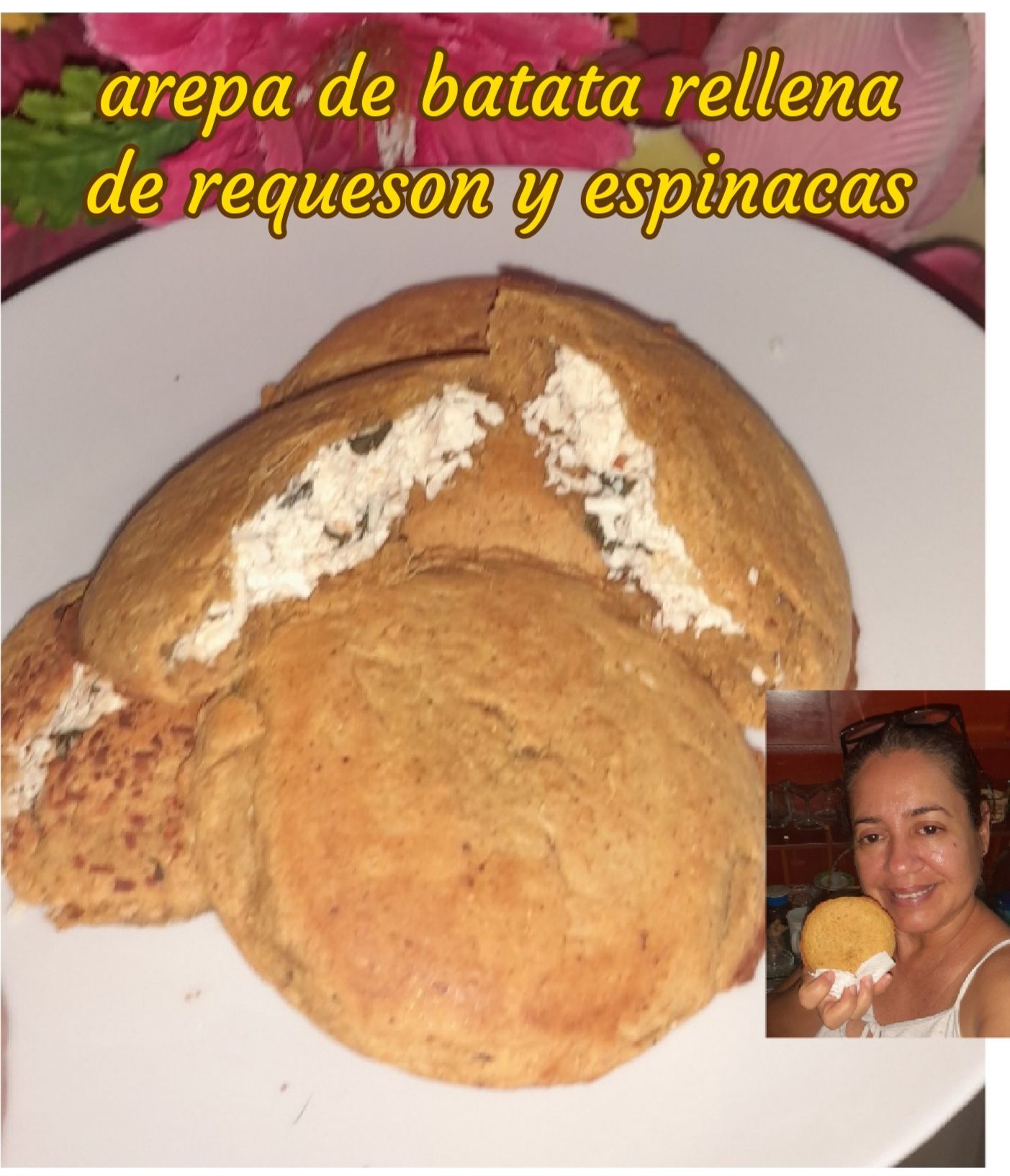 (ESP/ENG)Tosti arepa de batata y avena rellena con requeson y espinacas(ESP/ENG)Tosti arepa of sweet potato and oat stuffed with ricotta cheese and spinach