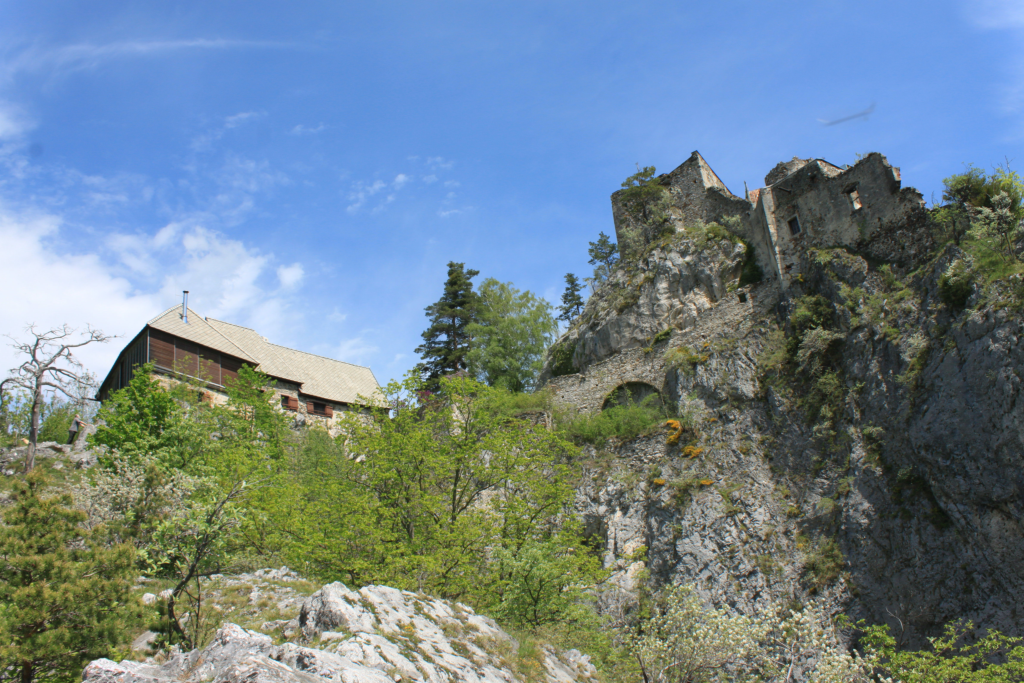 The castle is protected on two side by 125m cliffs that drop straight to the valley below