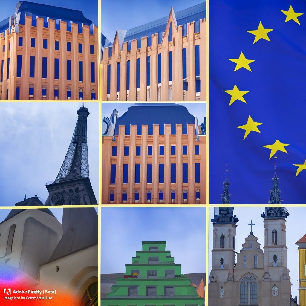 Firefly Blend of the most famous European buildings on background of the EU flag 66514.jpg