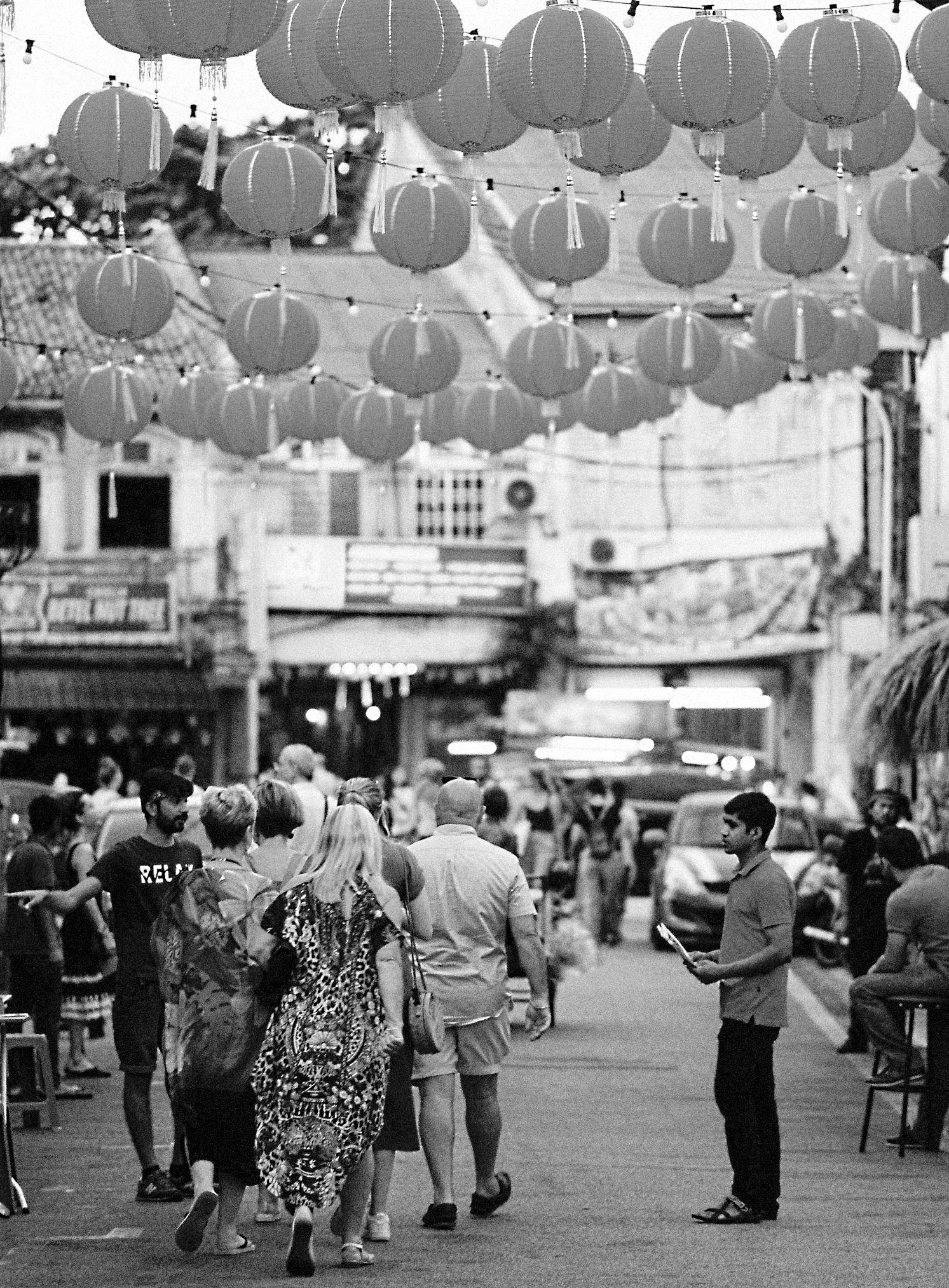 The street with red lanterns