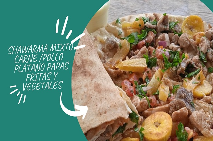 present Shawarma mixto pollo y carne platanos papas fritas.jpg