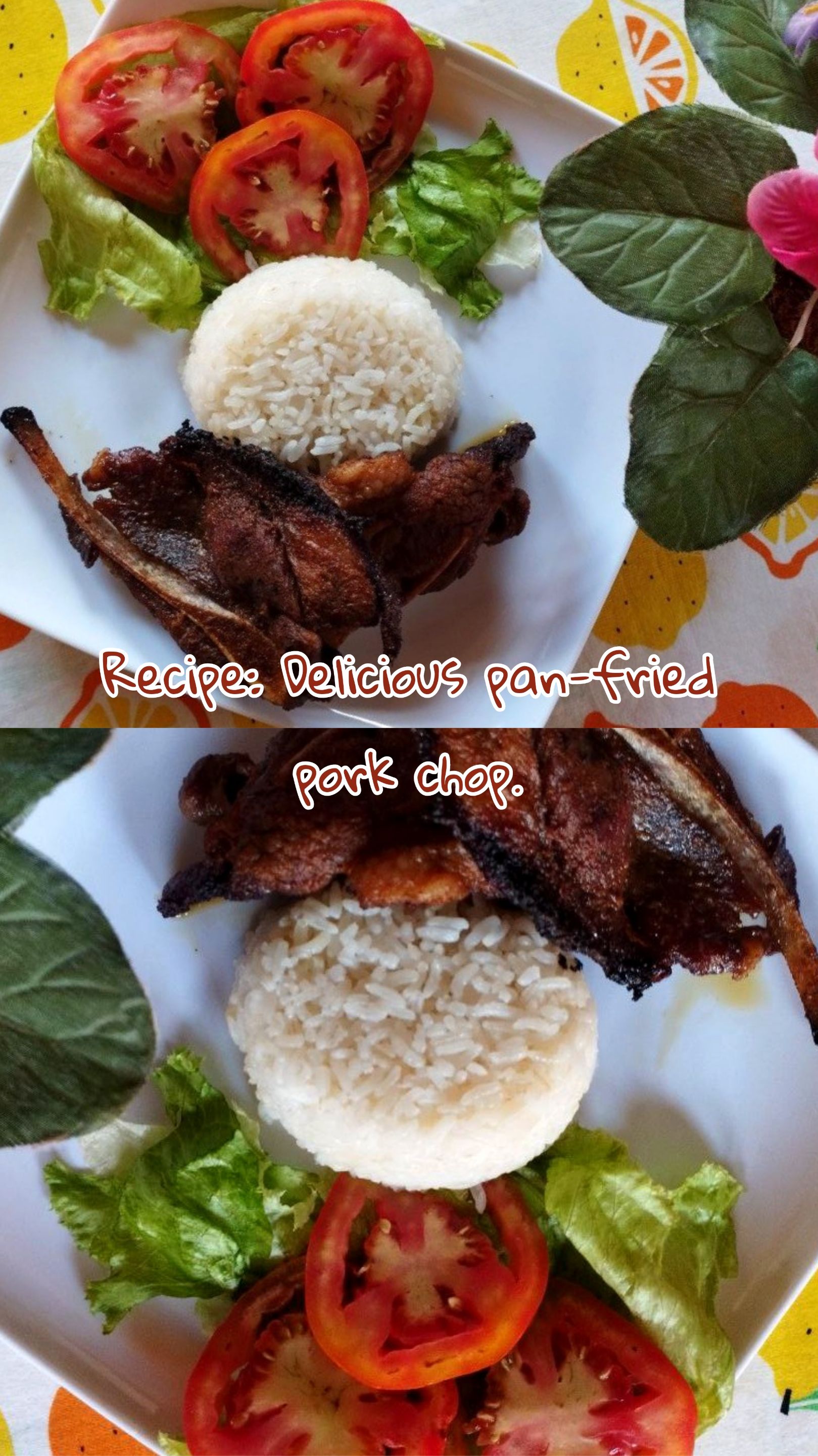 Recipe: Delicious pan-fried pork chop - Receta: Deliciosa chuleta de cochino al sarten. 🍳🍖