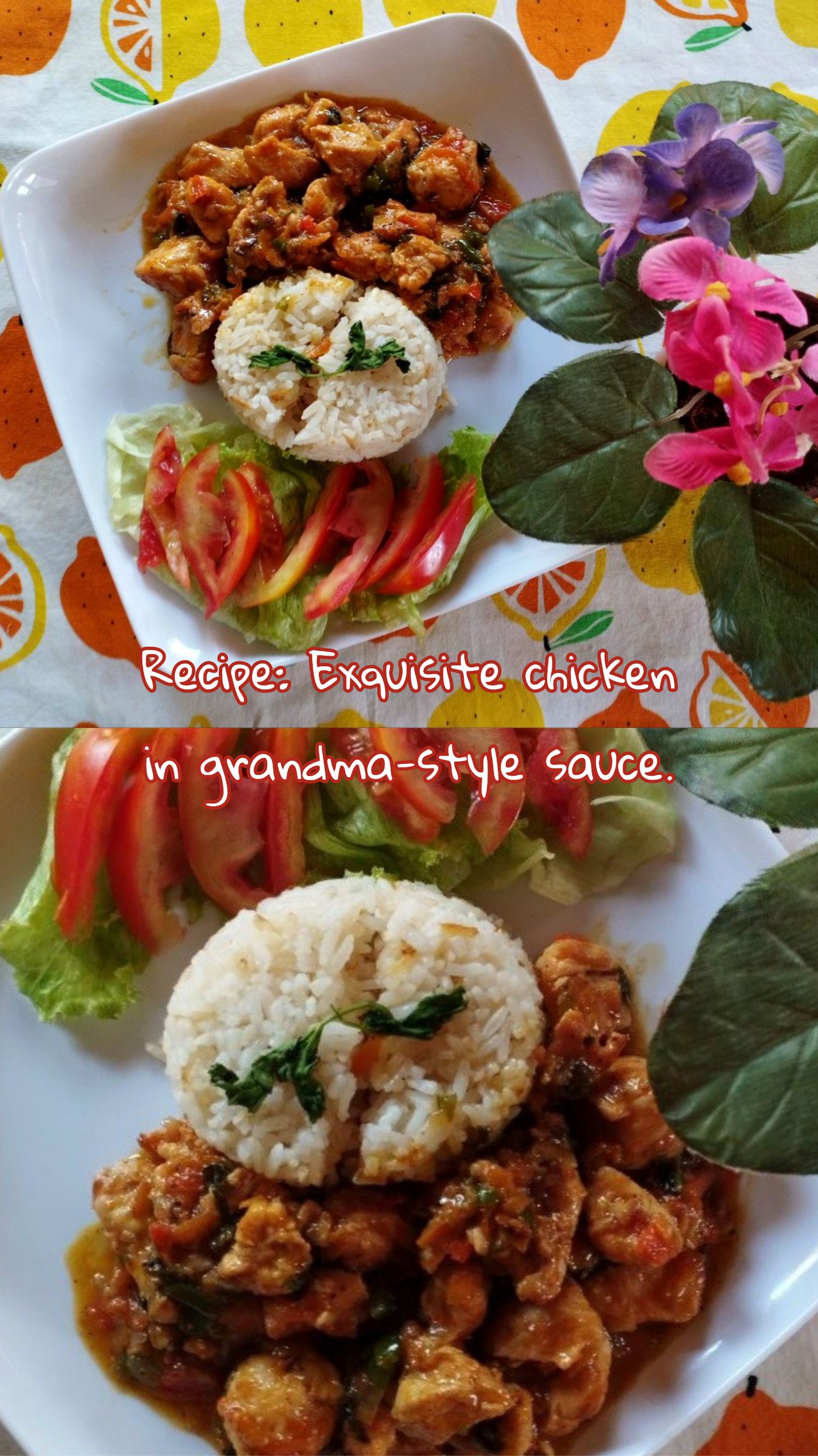 Recipe: Exquisite chicken in grandma-style sauce - Receta: Exquisito pollo en salsa al estilo de la abuela. 🍗🫑