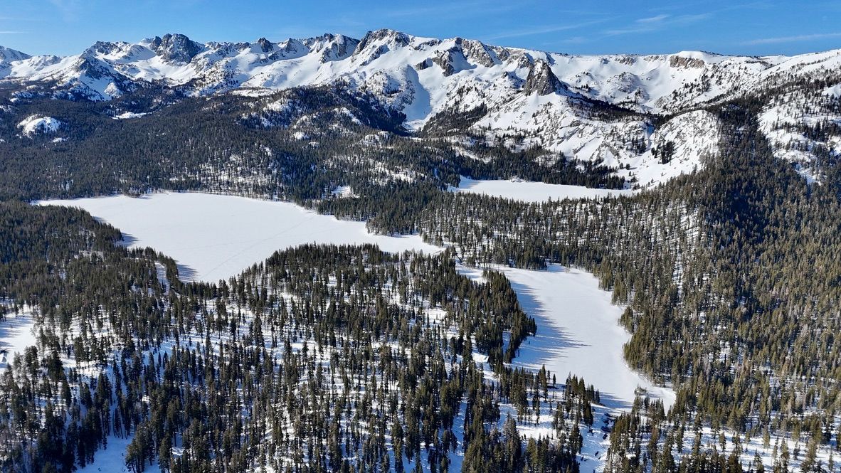 Lake Mamie, Lake George and Lake Mary with Crystal Crag and Mammoth Crest