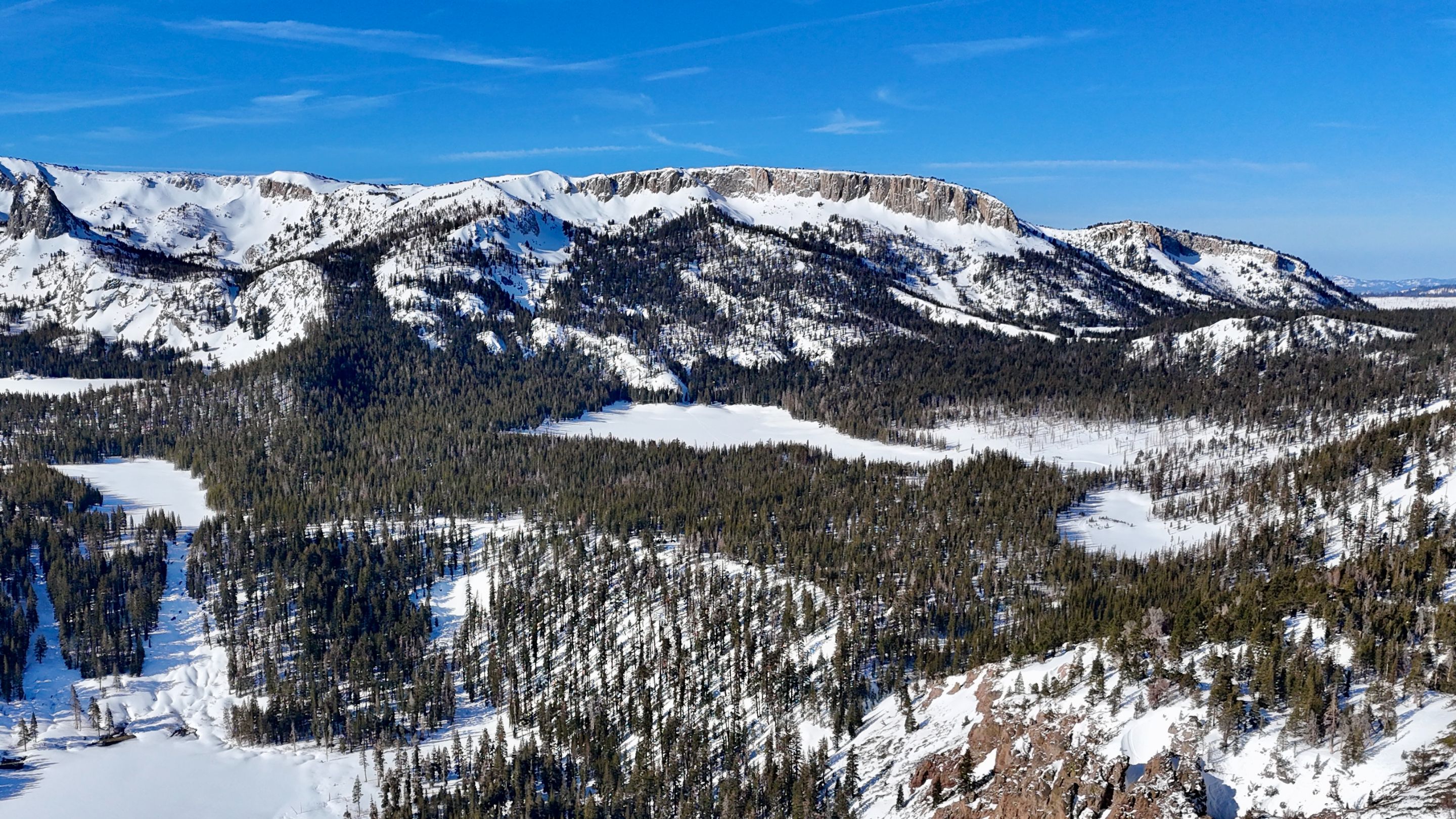 Twin Falls and Lake Mamie in bottom left and Horseshoe Lake in center