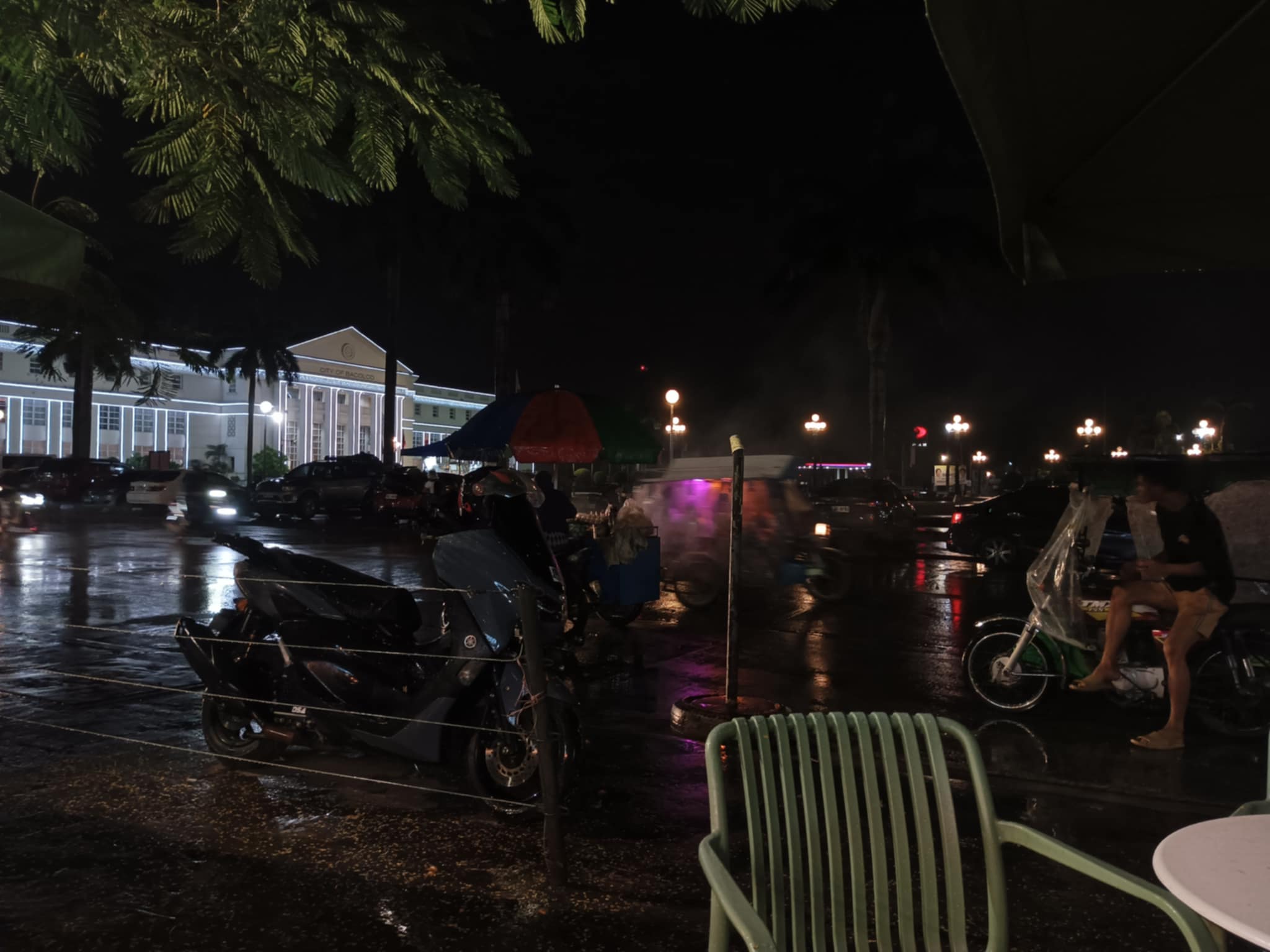 It's a cold and rainy night.