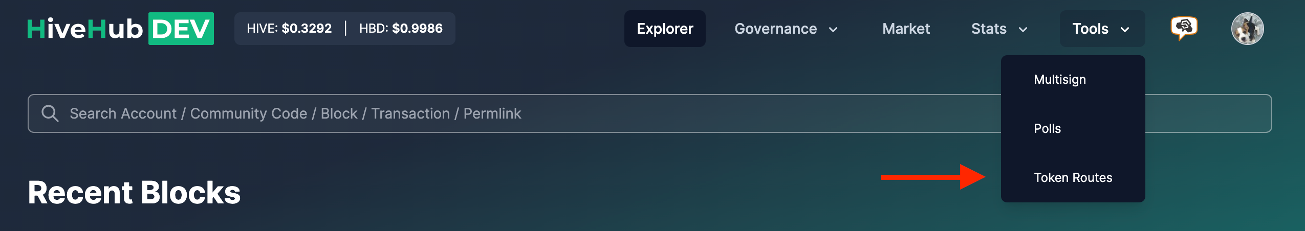 Token Routes under Tools