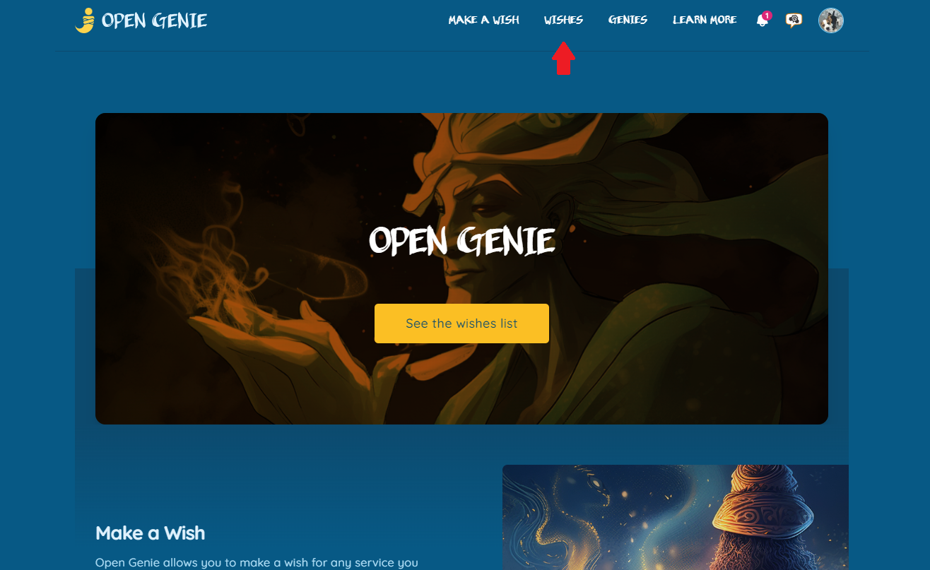 Wishes tab
