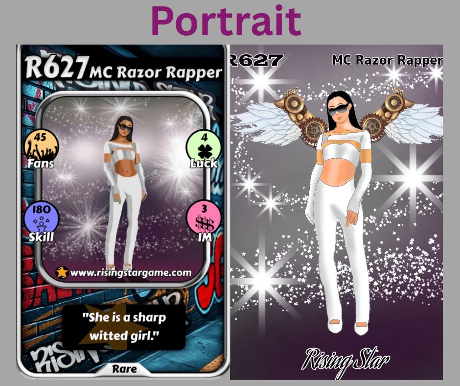 Rising Star Game Fan Art: Portrait of R627 MC Razor Rapper And Buying 10 Packs