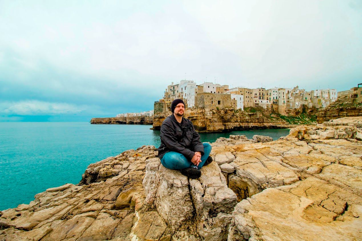 Me in Polignano a Mare, Italy