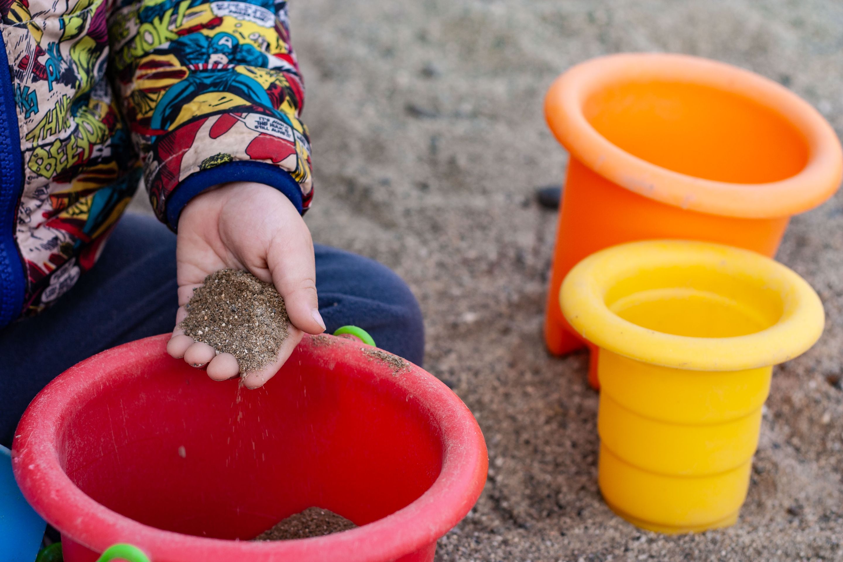 He was impressed that the sand deeper down is wetter