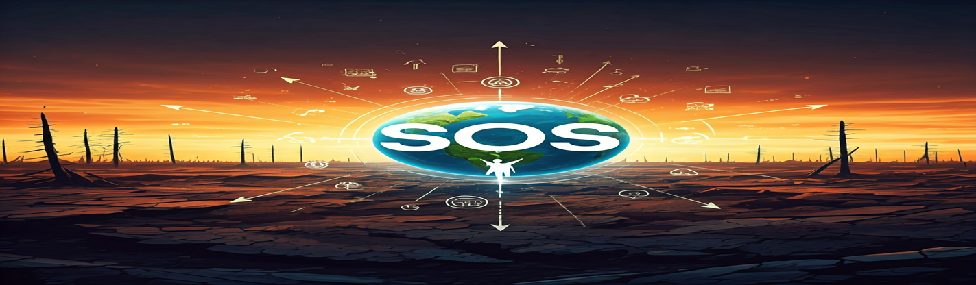 Abb. 1 SOS-Signal das zum Himmel schreit, neuro-linguistisch zum Handeln angesichts des Zustandes der Menschheit auffordert