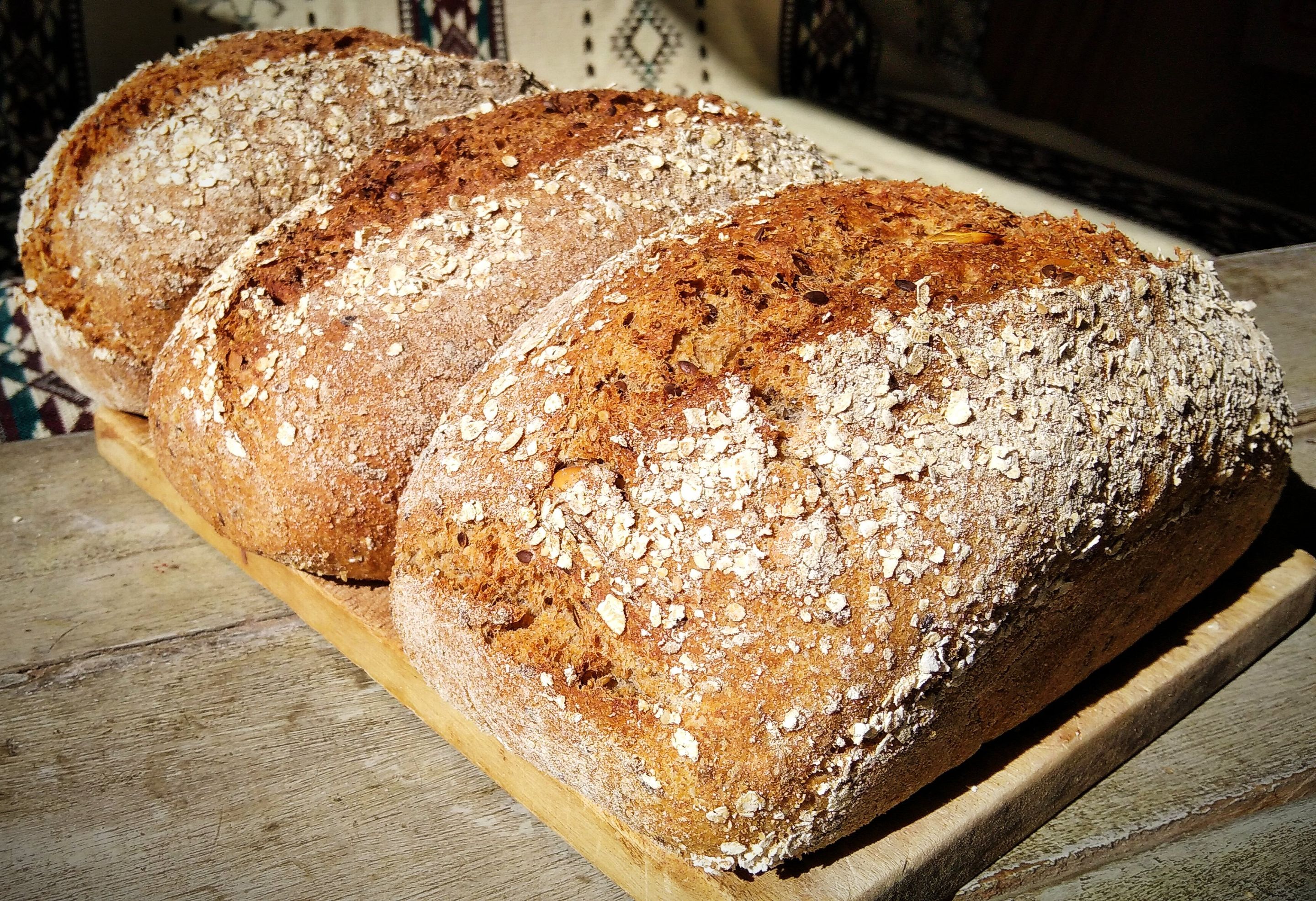 The whole wheat sourdough seed bread, aka Seed Bomb. Our first bread and until now the best seller.